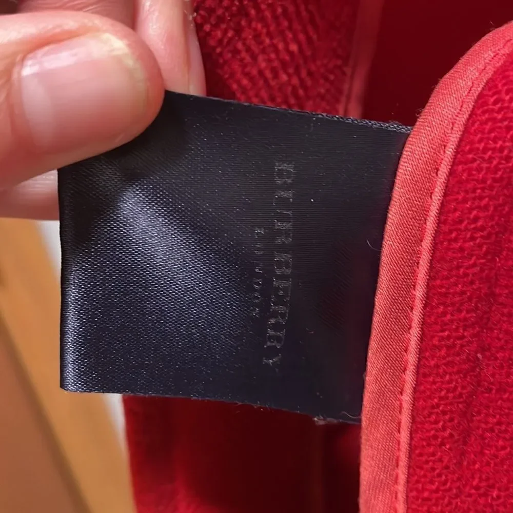 BURBERRY woman’s red wool long trench coat - Picture 16 of 16